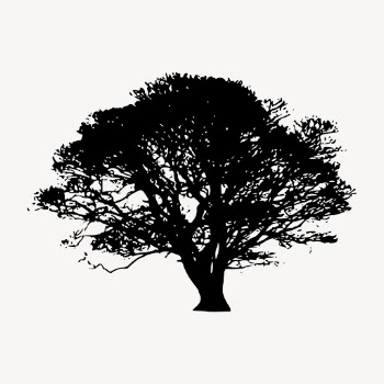 Gray tree silhouette clipart, nature | Free Vector - rawpixel