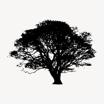 Gray tree silhouette collage element, | Free PSD - rawpixel