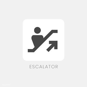 Gray up escalator icon sign vector | Free stock vector - 538324
