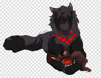 Gray wolf Drawing Demon Anime, black shading transparent background PNG clipart