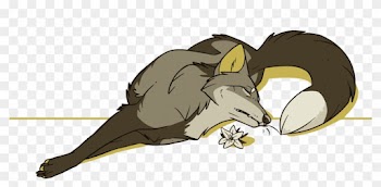 Gray Wolf Illustration - Lobo Muerto Animado