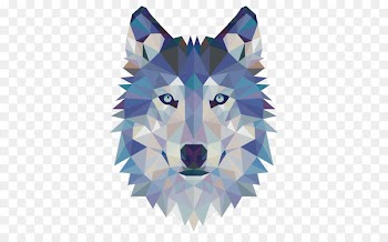 Gray wolf Sticker Wall decal Modern art - Geometric wolf Avatar 