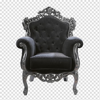 Gray wooden framed gray fabric padded French chair, Vintage Armchair transparent background PNG clipart