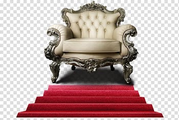 Gray wooden framed padded armchair, Chair Furniture Couch Bar stool Interior Design Services, Stairs and red carpet throne transparent background PNG clipart