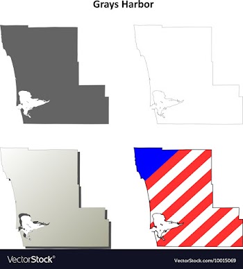 Grays Harbor Map Icon Set vector image