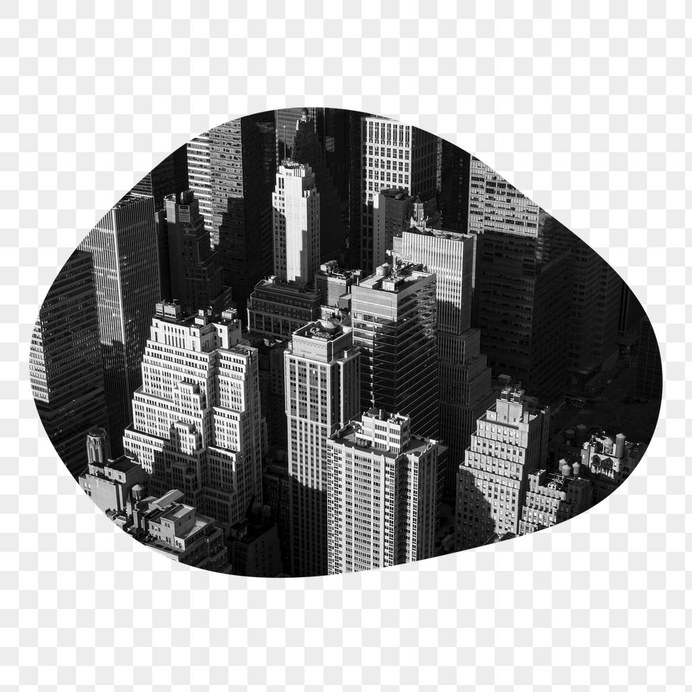 Grayscale buildings png badge sticker, | Free PNG - rawpixel