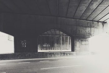grayscale hallway