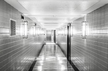 Grayscale Hallway