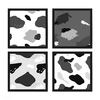 Grayscale Memphis pattern design vector | Free stock vector - 535611