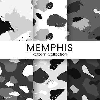 Grayscale Memphis pattern design vector | Free stock vector - 535612