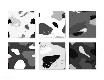 Grayscale Memphis pattern design vector | Free stock vector - 535638