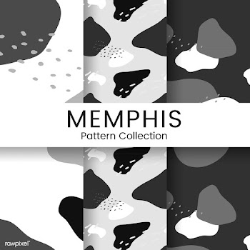 Grayscale Memphis pattern design vector | Free stock vector - 535681