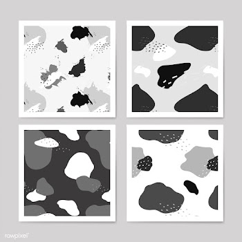 Grayscale Memphis pattern design vector | Free stock vector - 535690