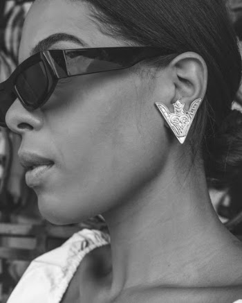 Grayscale Of A Woman Wears Sunglasses and Earrings