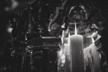 Grayscale of Lighted Candle