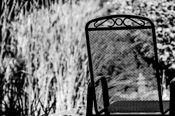 Grayscale of Steel Armchair