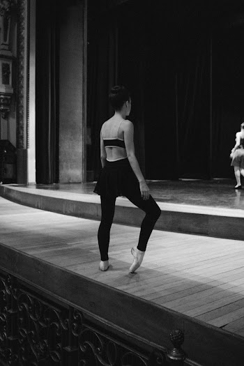 Grayscale Photo of Ballerina