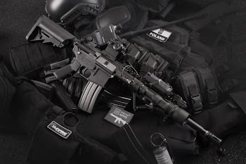 Grayscale Photo of Black M4a1 on Magazines