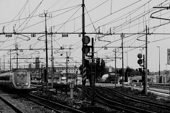 grayscale photo of black posts during cloudy season