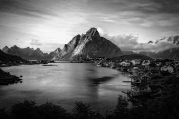 grayscale photo of body of water