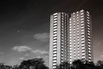 grayscale photo of building