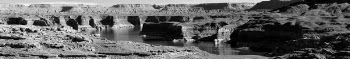 Grayscale Photo Of Canyon