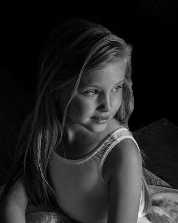 Grayscale Photo of Girl Wearing Leotard