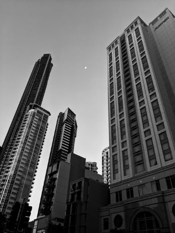 Grayscale Photo of High Rise Buildings · Free Stock Photo