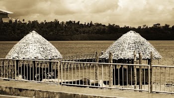 Grayscale Photo of Huts