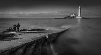 Grayscale Photo of Lighthouse
