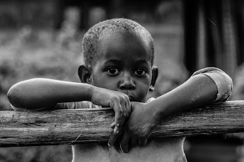 Grayscale Photo of Little Boy