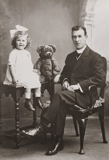 Grayscale Photo of Man and Girl