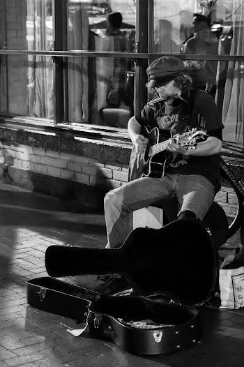 Grayscale Photo Of Man Playing Guitar
