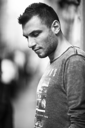 Grayscale Photo of Man Standing