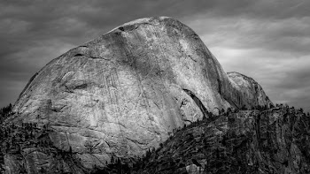 grayscale photo of mountain
