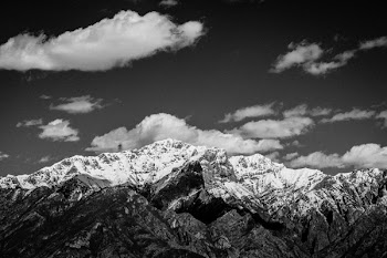Grayscale Photo of Mountain