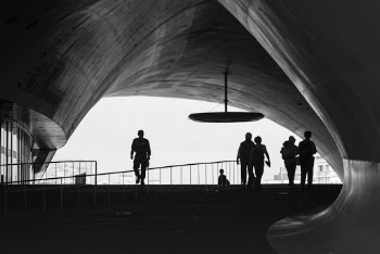 Grayscale Photo of People