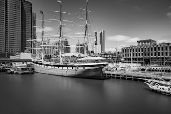 Grayscale Photo of Sail Ship