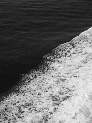 Grayscale Photo of Seafoam