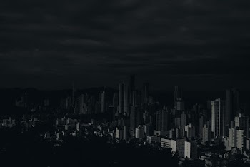 Grayscale Photo of Skyline