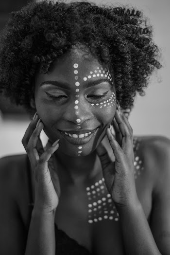 Grayscale Photo Of Smiling Woman