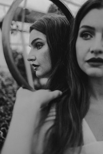 grayscale photo of woman