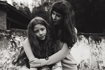 Grayscale Photo of Woman and Girl With Long Hair