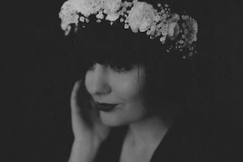 Grayscale Photo of Woman Wearing Floral Headband