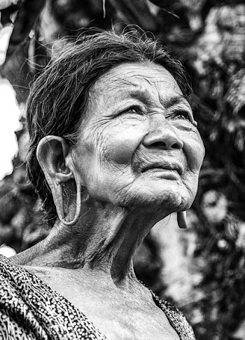Grayscale Photo of Woman Wearing Scoop Neck Shirt