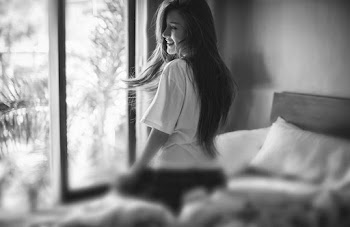 Grayscale Photo of Woman Wearing Shirt