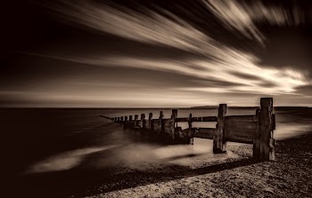 Grayscale Photo of Wooden Fence