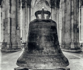 Grayscale Photography of Bell