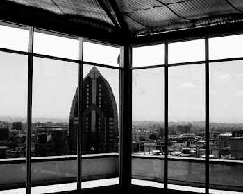 Grayscale Photography of Building Surrounded by Houses