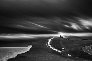 Grayscale Photography of Cliff